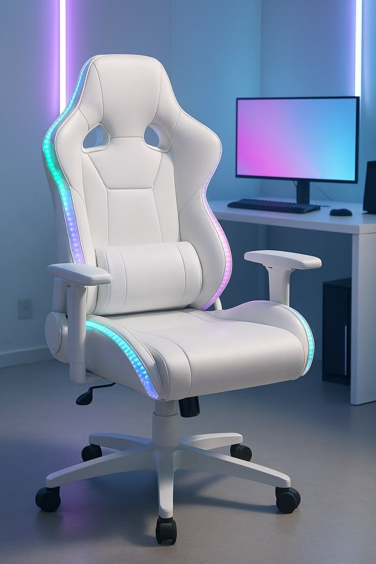 Classic white gaming chair